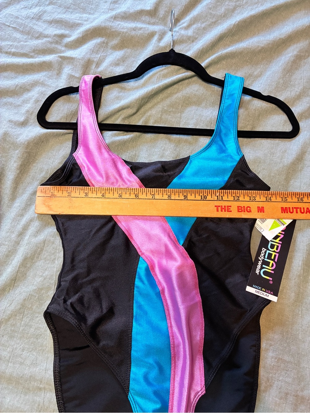 Vintage 80s Workout High Cut Leg Leotard by Rainbeau Bodywear Medium - Picture 9 of 10